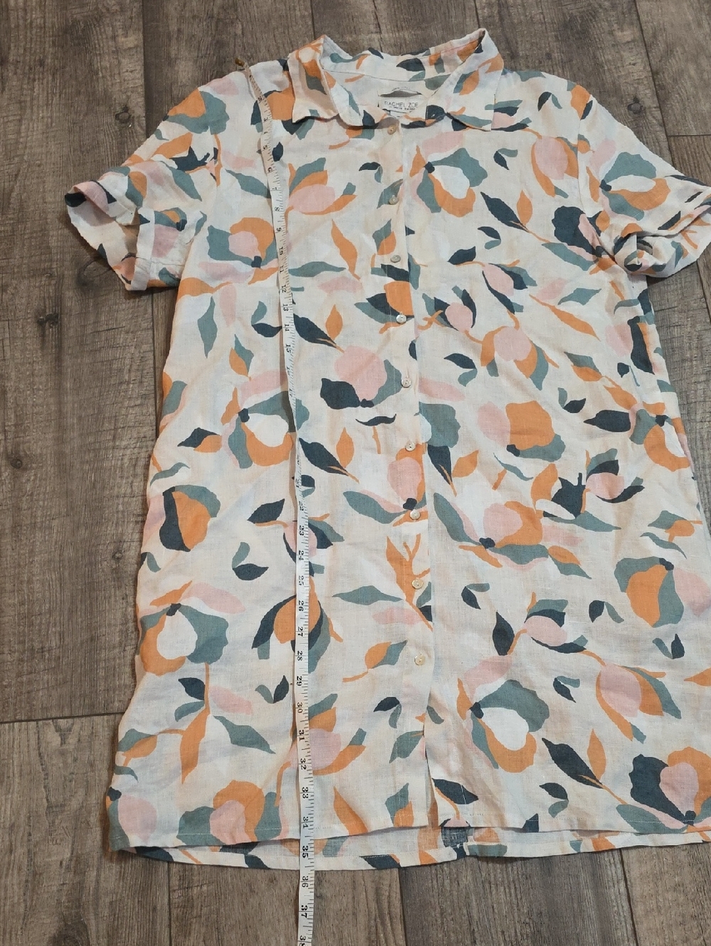 Rachel Zoe 100%Linen Button Down Shirt Dress - Picture 3 of 7